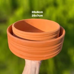 Chậu đất nung đỏ trụ thấp